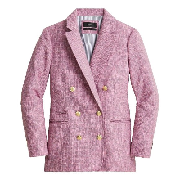 NWT J.Crew Bristol Blazer in Lilac Herringbone Wool Double-Breasted Jacket 16 - Picture 1 of 5